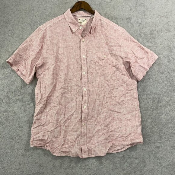 NWOT Weatherproof Vintage Mens XL Linen Blend Short Sleeve Button-Down Shirt - Picture 2 of 6